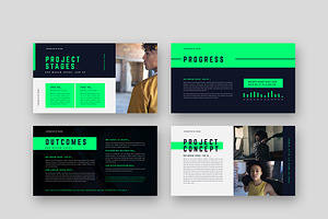 Green Project Pitch Presentation Set