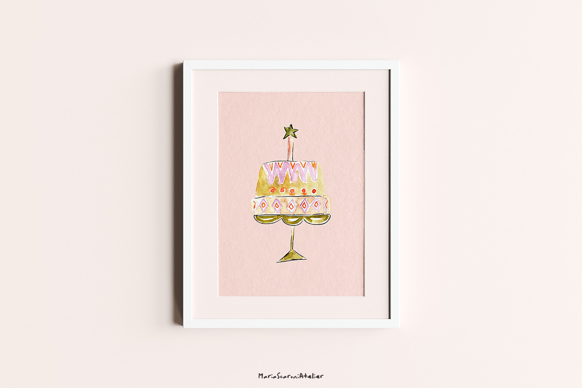 Watercolor Cakes Clipart, an Illustration by MariaScaroniAtelier (Photo 4 of 6)