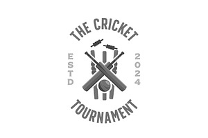 cricket tournament logo with ball, a Branding & Logo Template by Pyruos ID