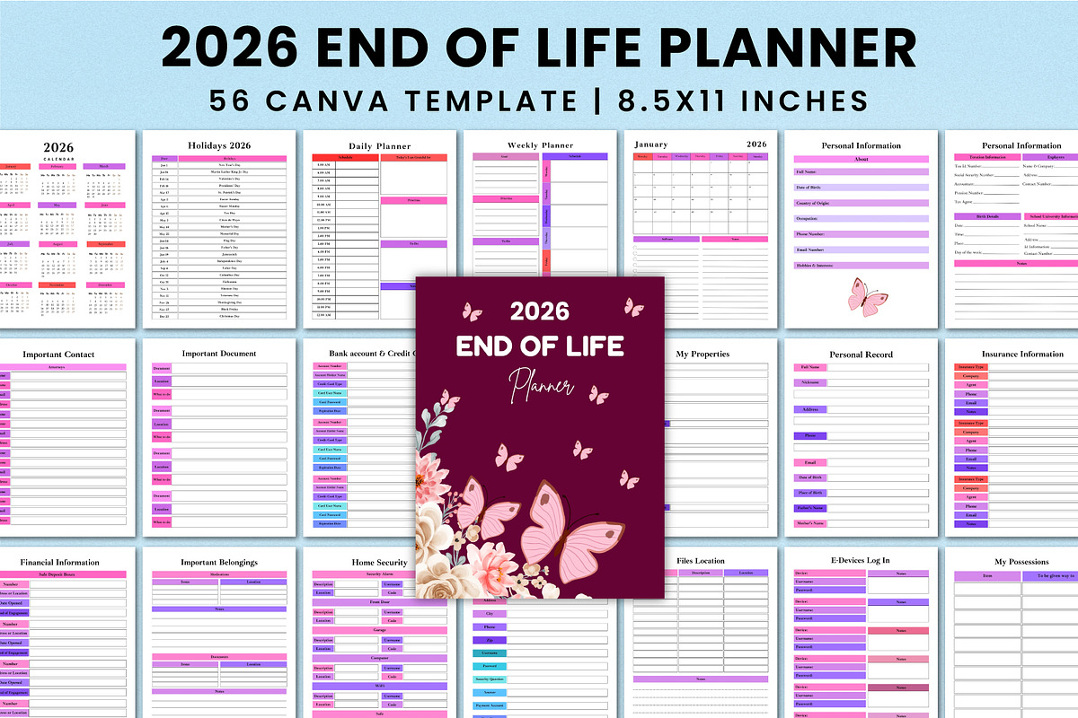 2026 End Of Life Planner For Canva, a Stationery Template by Shumaya (Photo 1 of 7)