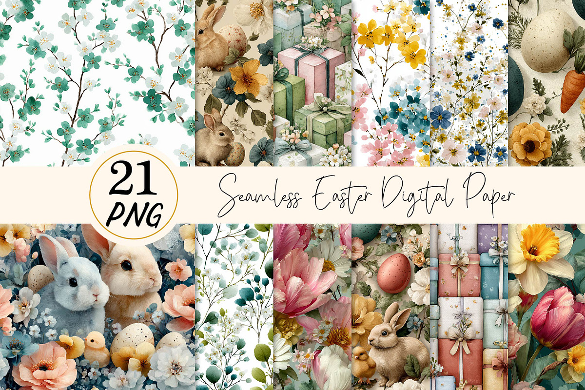 Seamless Easter Digital Paper, an Illustration by DreamPrint404 (Photo 1 of 5)