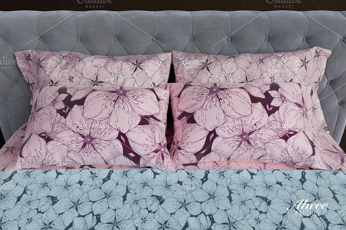 Hand-Drawn Sakura Blossom Pattern, a Pattern Graphic by Alwee Studio (Photo 6 of 10)