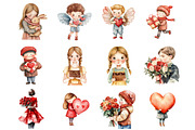 Retro Valentines Day Kids, an Illustration by Design Market (Thumbnail 3 of 3)