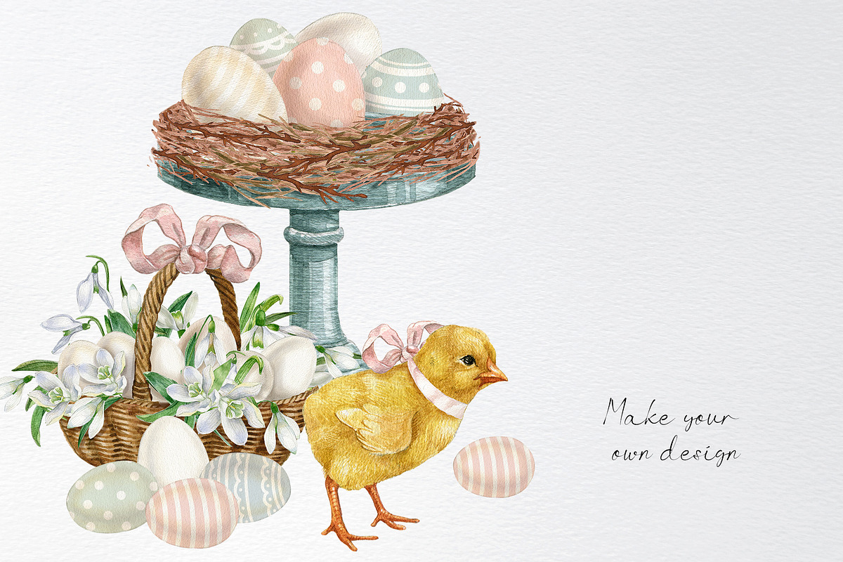 Watercolor spring easter clipart, an Animal Illustration by yana.fefelova (Photo 5 of 5)