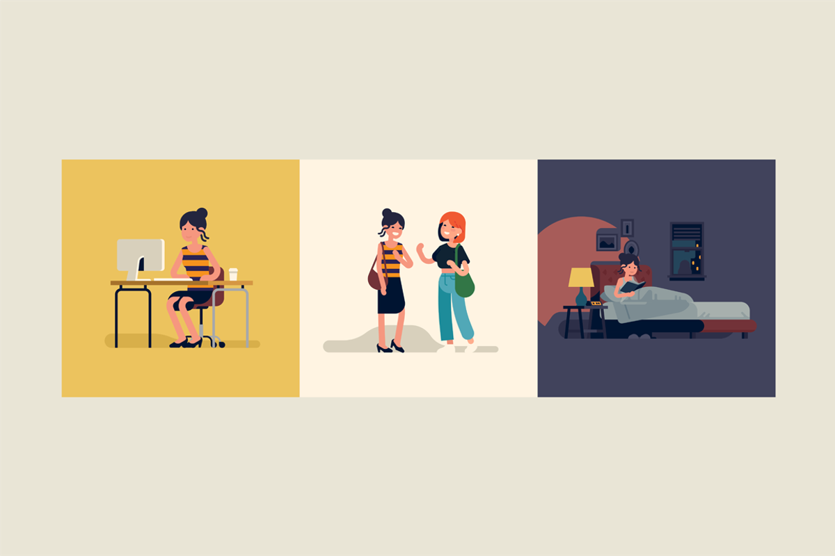 Everyday Life of a Female Character, a Person Illustration by Masha Tace (Photo 2 of 2)