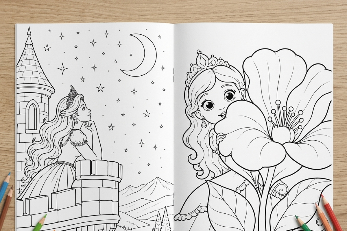 Magical Princess Coloring Book Vol46, a Person Illustration by ikarifq shop (Photo 4 of 7)