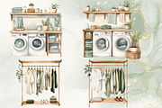 Watercolor Cleaning &Laundry Clipart, an Illustration by NadiaTheronArt (Thumbnail 4 of 5)