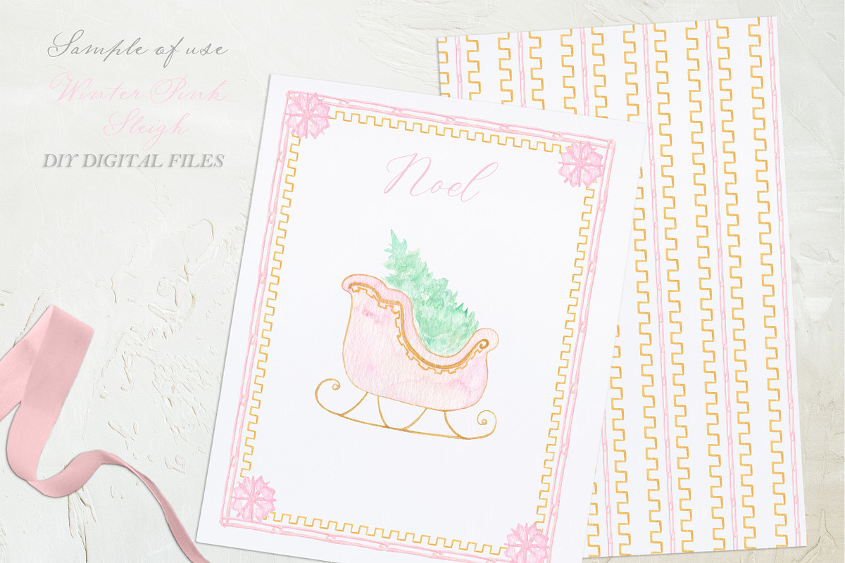 Winter Pink Sleigh, an Illustration by LABFcreations (Photo 2 of 4)