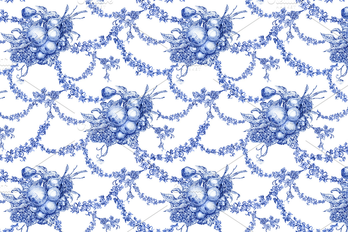 Toile De Jouy - Fruit Bouquet, a Pattern Graphic by YvY (Photo 1 of 3)