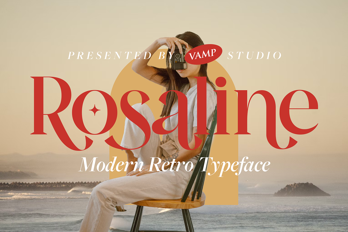 Rosaline Modern Retro Font, a Serif Font by Vampstudio (Photo 1 of 13)
