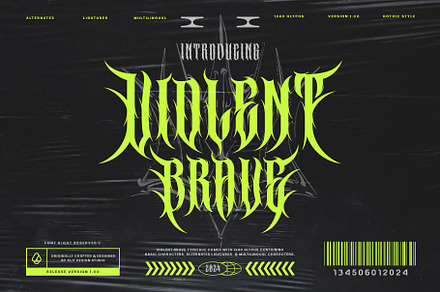 Violent Brave Brutalism Typeface, a Blackletter Font by alit design