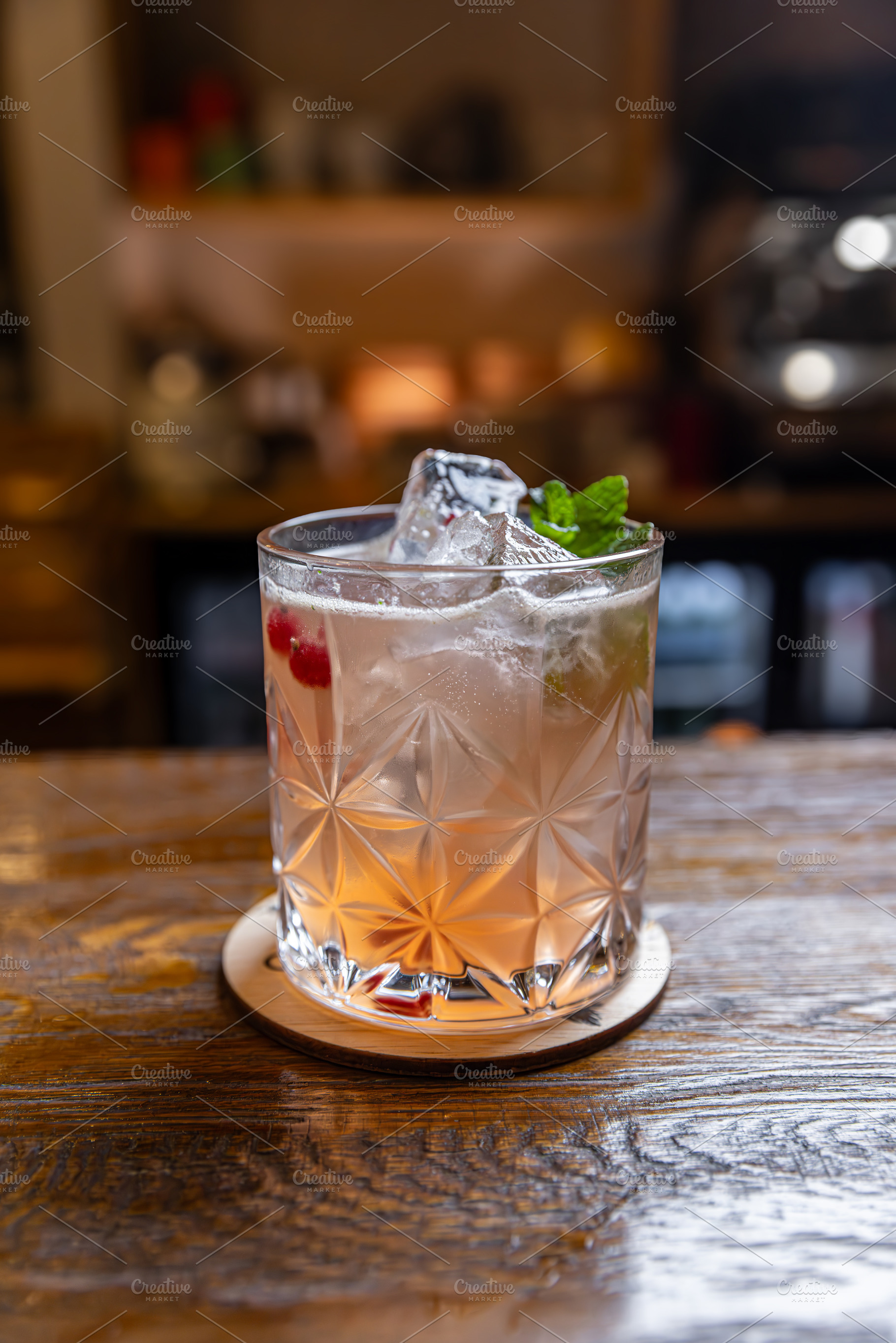 Refreshing cocktail drink with ice, a Photo by Grafvision photography