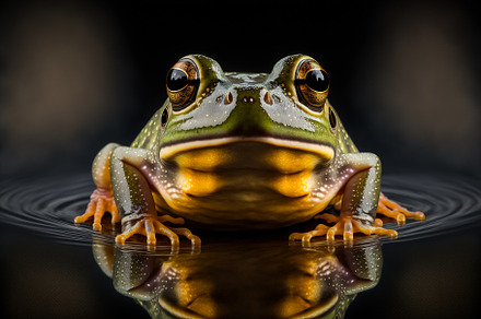 Portrait of green frog
