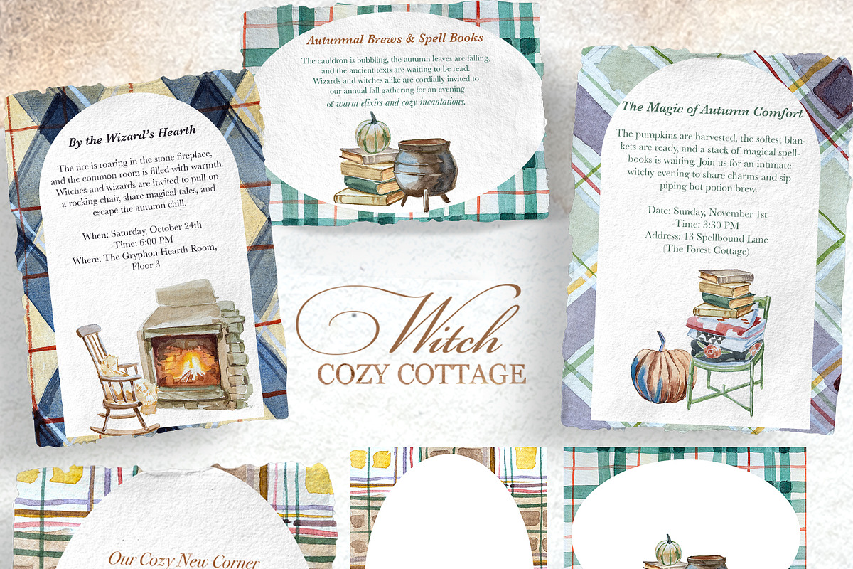 Authentic Cozy Witch Cottage Clipart, a Seasonal Illustration by ArtCreationsDesign (Photo 13 of 23)