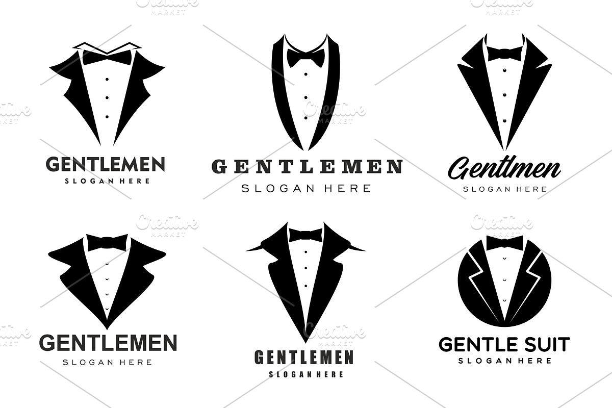 Tuxedo and bow tie icons, an Object Illustration by Vector Tradition