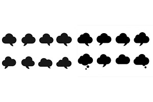 Collection of speech bubble icons in, an Illustration by ZinetroN