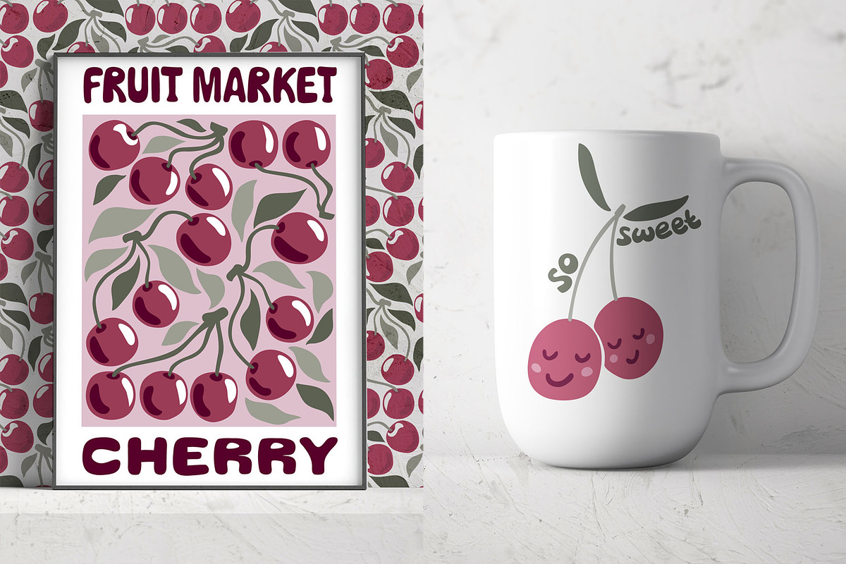 CHERRY, patterns and posters, a Pattern Graphic by pineart (Photo 6 of 6)