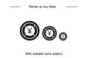 Yuan Money Glyph Icons Set, a Finance Illustration by Designfour (Thumbnail 7 of 7)