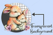 Whimsical Mother's Day Bunny Clipart, a Seasonal Illustration by Canvas Craft (Thumbnail 2 of 7)