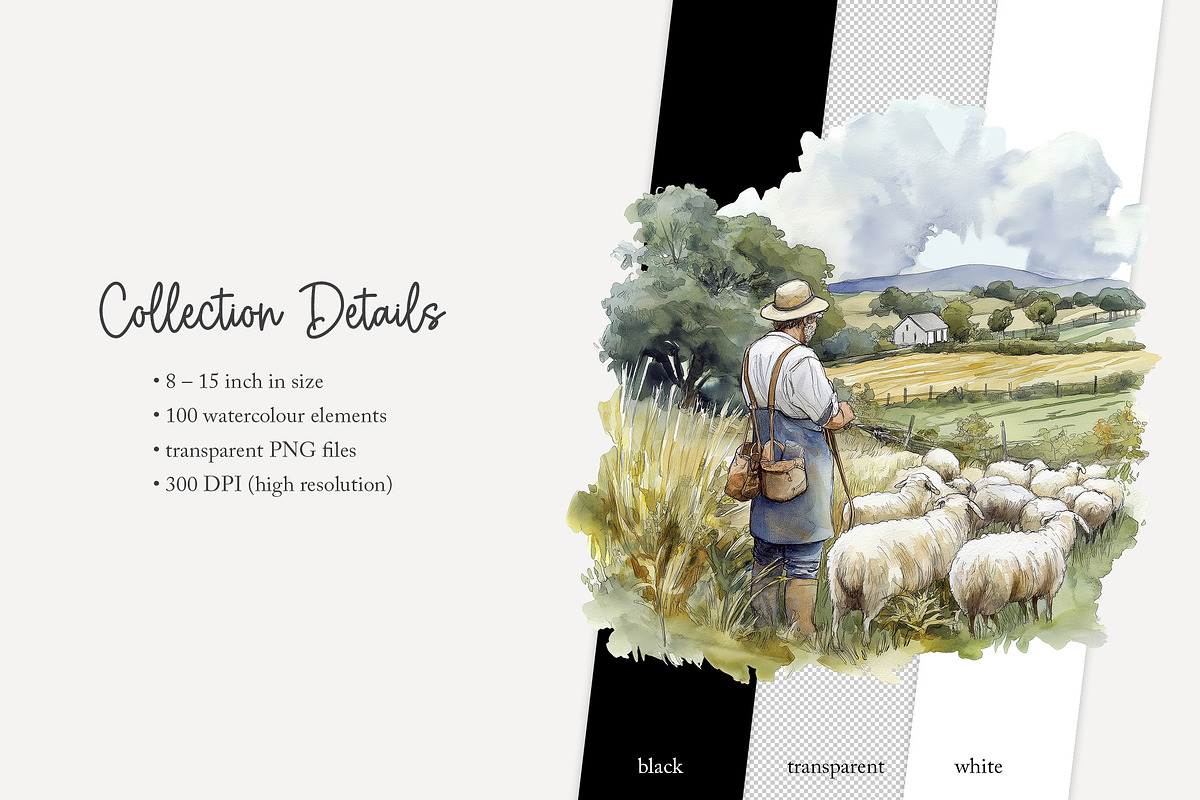 100 watercolour England clip art, a Person Illustration by Poppy Lane Studio (Photo 10 of 10)