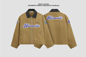 Work jacket mockups, an Apparel Mockup by Barmecide Mockup Studio