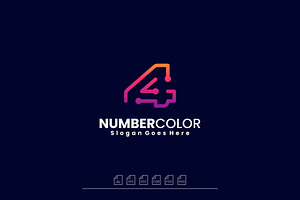 Logo Number 4 Gradient Colorful Styl