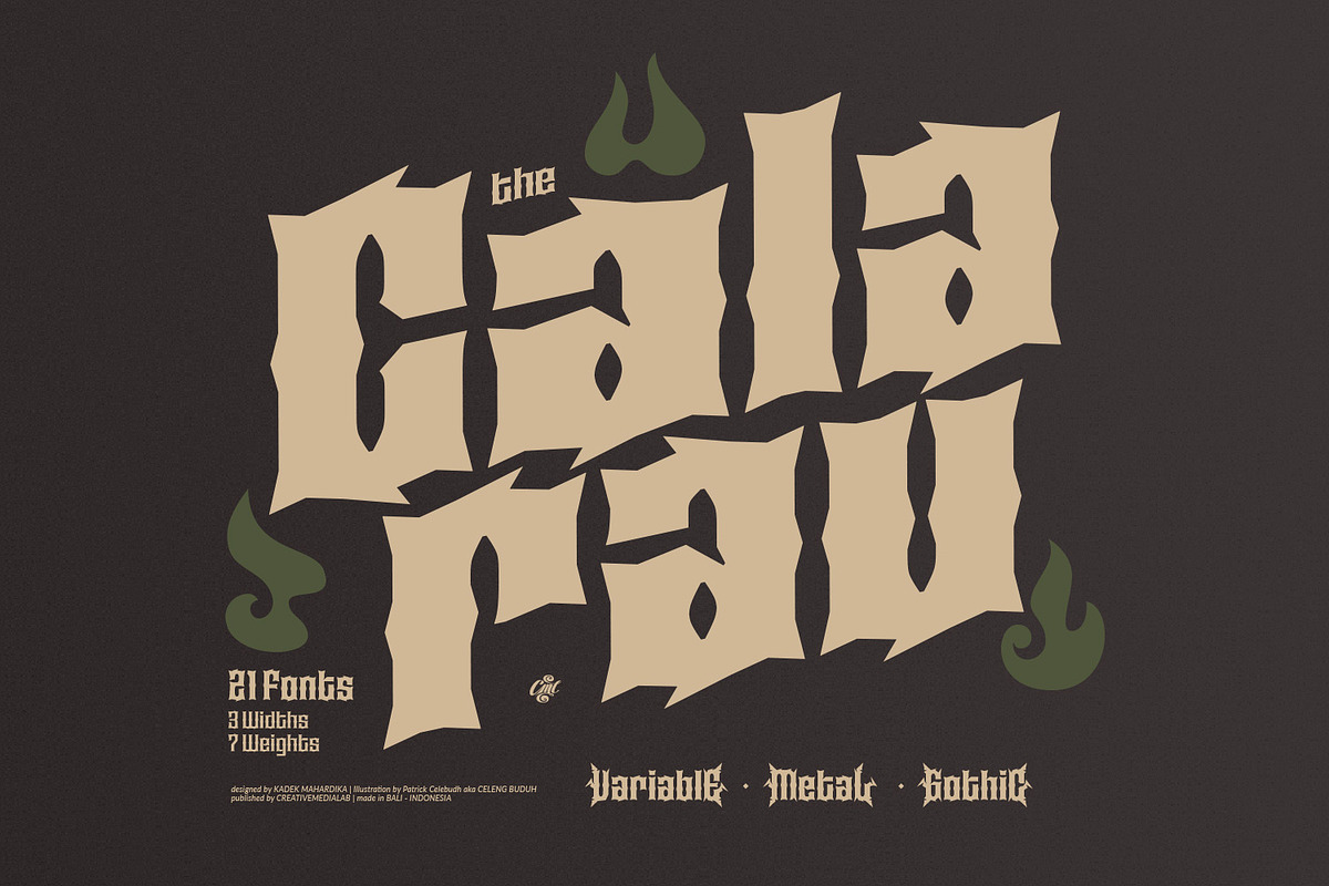 Calarau - Variable Metal Font, a Blackletter Font by creativemedialab (Photo 1 of 16)