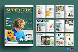 Kids Magazine Layout Template, a Magazine Template by E-Type