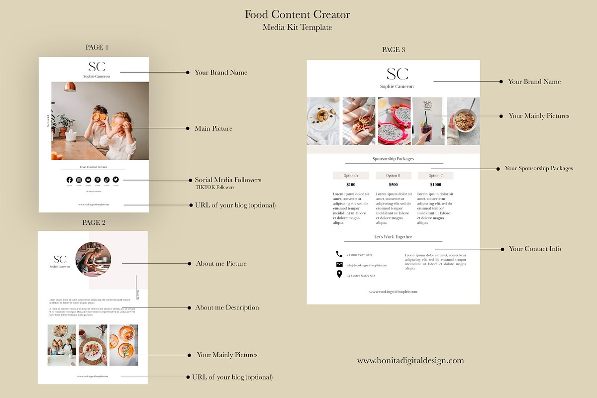 Food Media Kit Template | Canva, a Social Media Template by Bonita Digital Design (Photo 4 of 7)