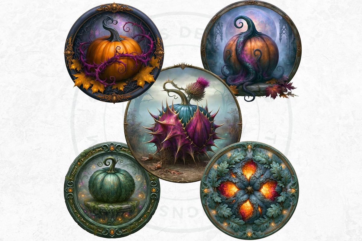 Fantasy Autumn Pumpkins, a Seasonal Illustration by ThatsDesignArt (Photo 13 of 14)