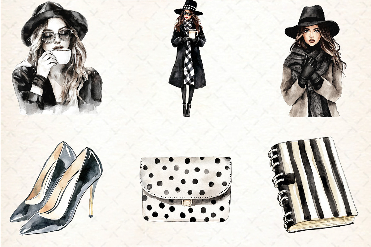 Black & White Decor Clipart, an Illustration by DreamCafeArt (Photo 7 of 7)