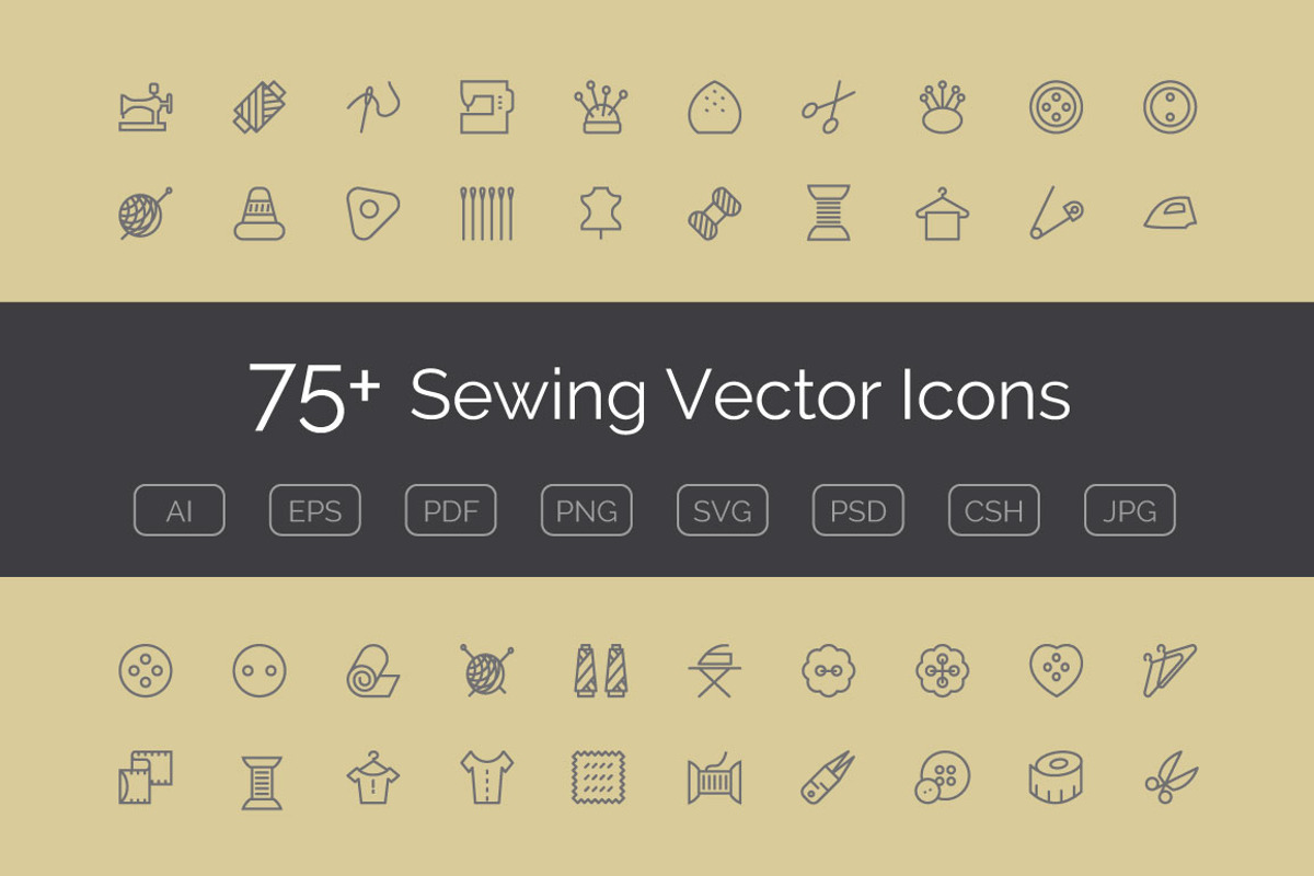 75+ Sewing Vector Icons
