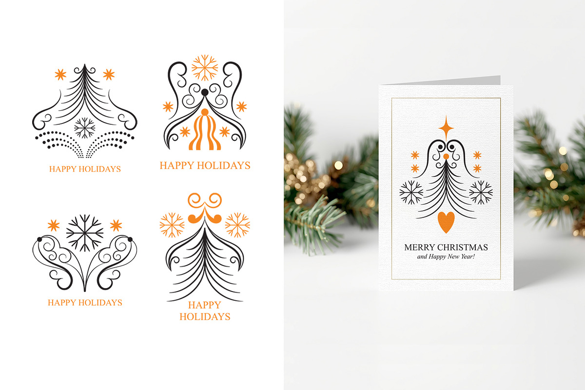 Christmas Ornaments Set, a Decorative Illustration by lenlis (Photo 7 of 13)