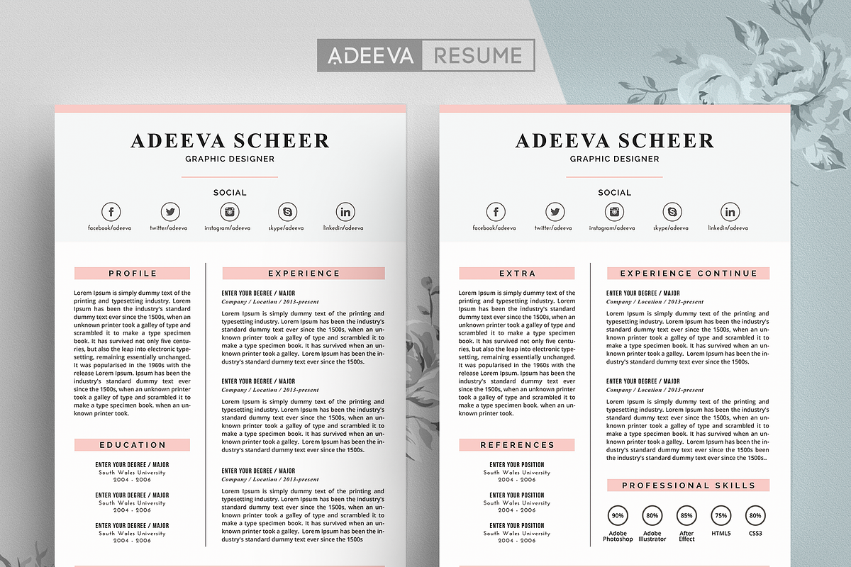 Simple Resume Template Scheer, a Resume Template by AdeevaResume (Photo 1 of 4)