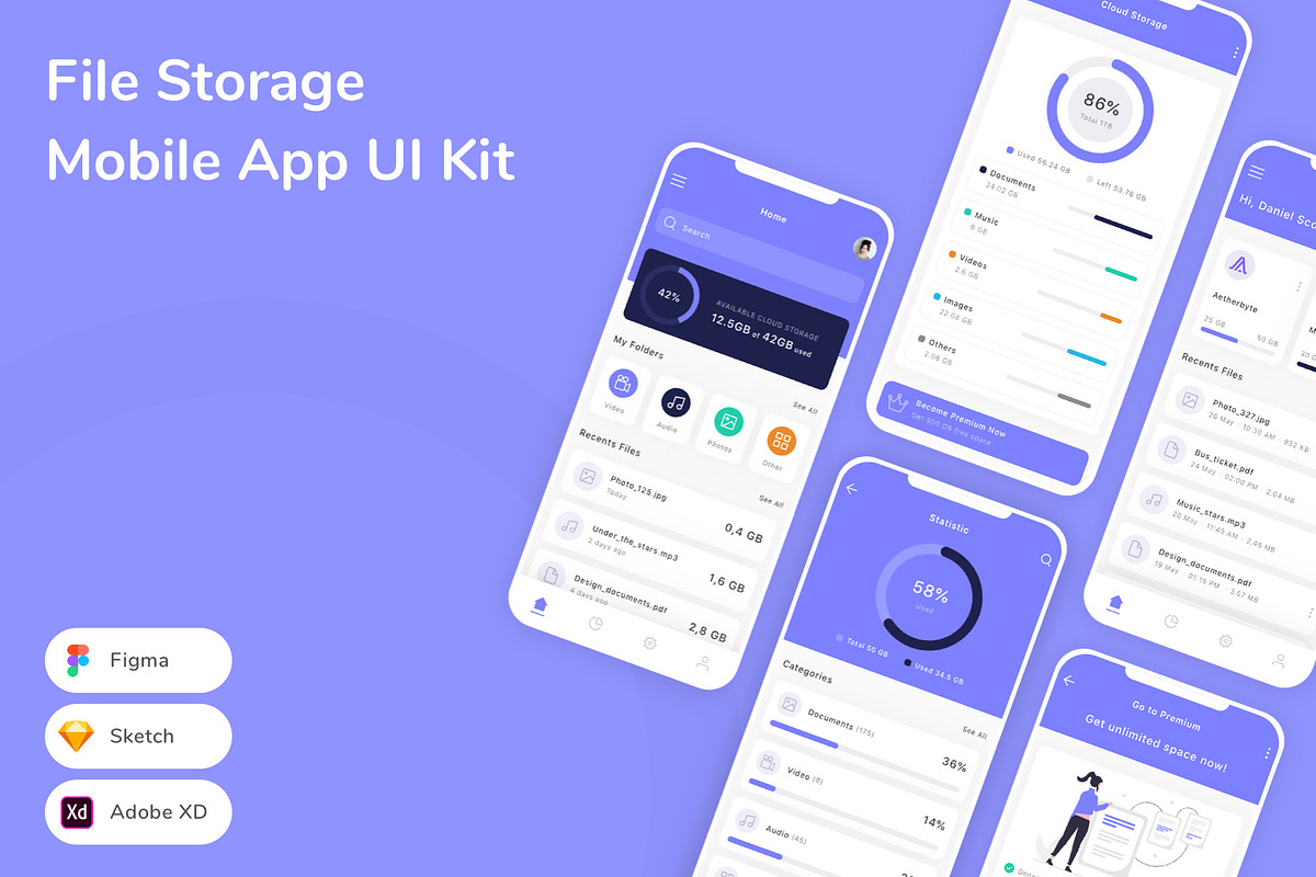 File Storage Mobile App UI Kit, an UI Kit Template by Betush
