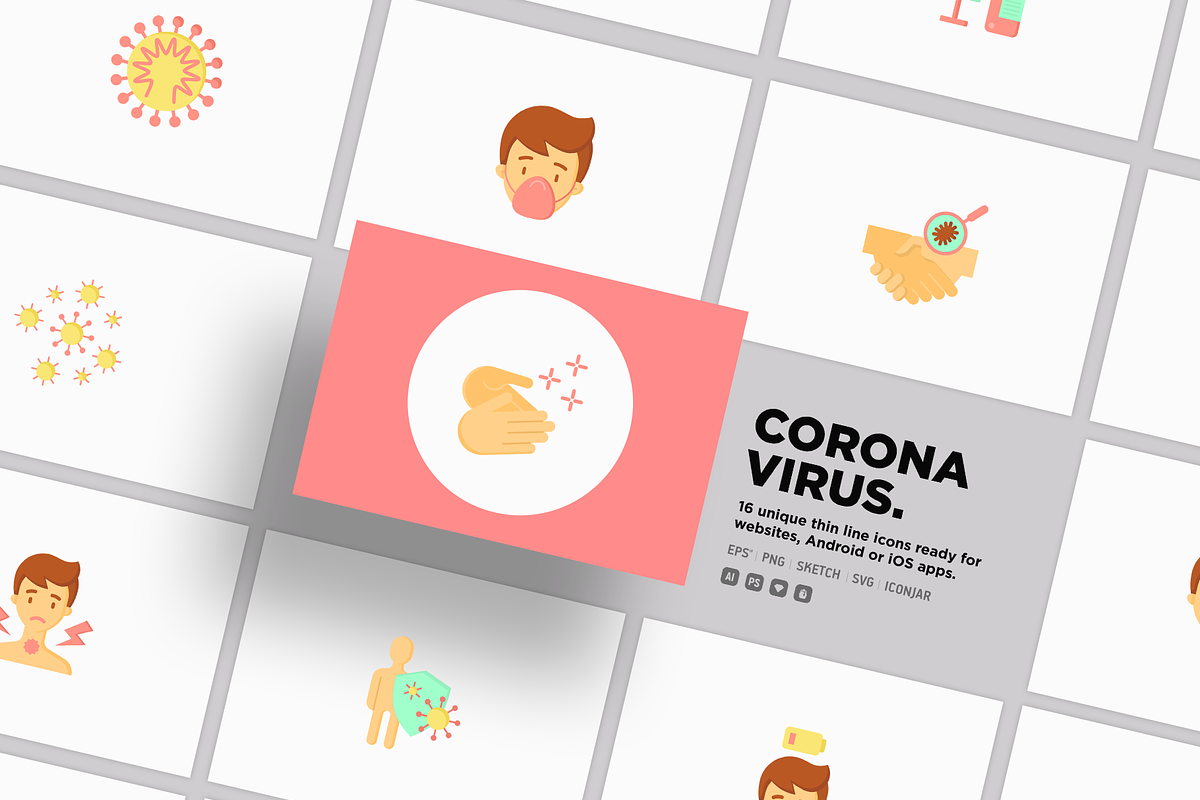 Coronavirus | 16 Flat Icons Set, an Icon by Alex Blogoodf (Photo 11 of 12)