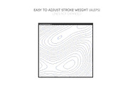 24 Vector Topographic Maps, a Texture Illustration by RDShop (Thumbnail 3 of 6)