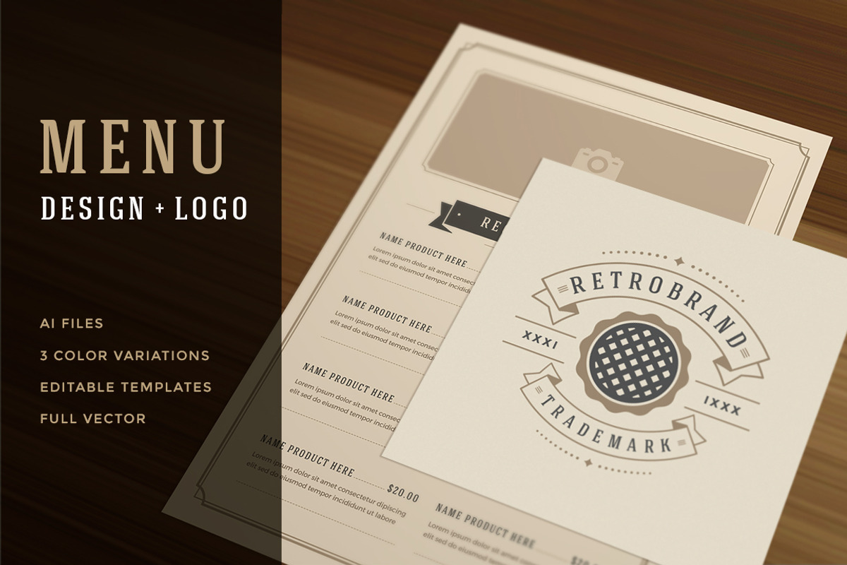 Restaurant Menu with Logo Design, a Brochure Template by Vasya Kobelev