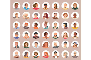 Different People Avatars. Set Of