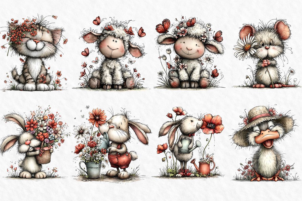 Whimsical Spring Clipart, an Illustration by Watercolor design (Photo 3 of 6)
