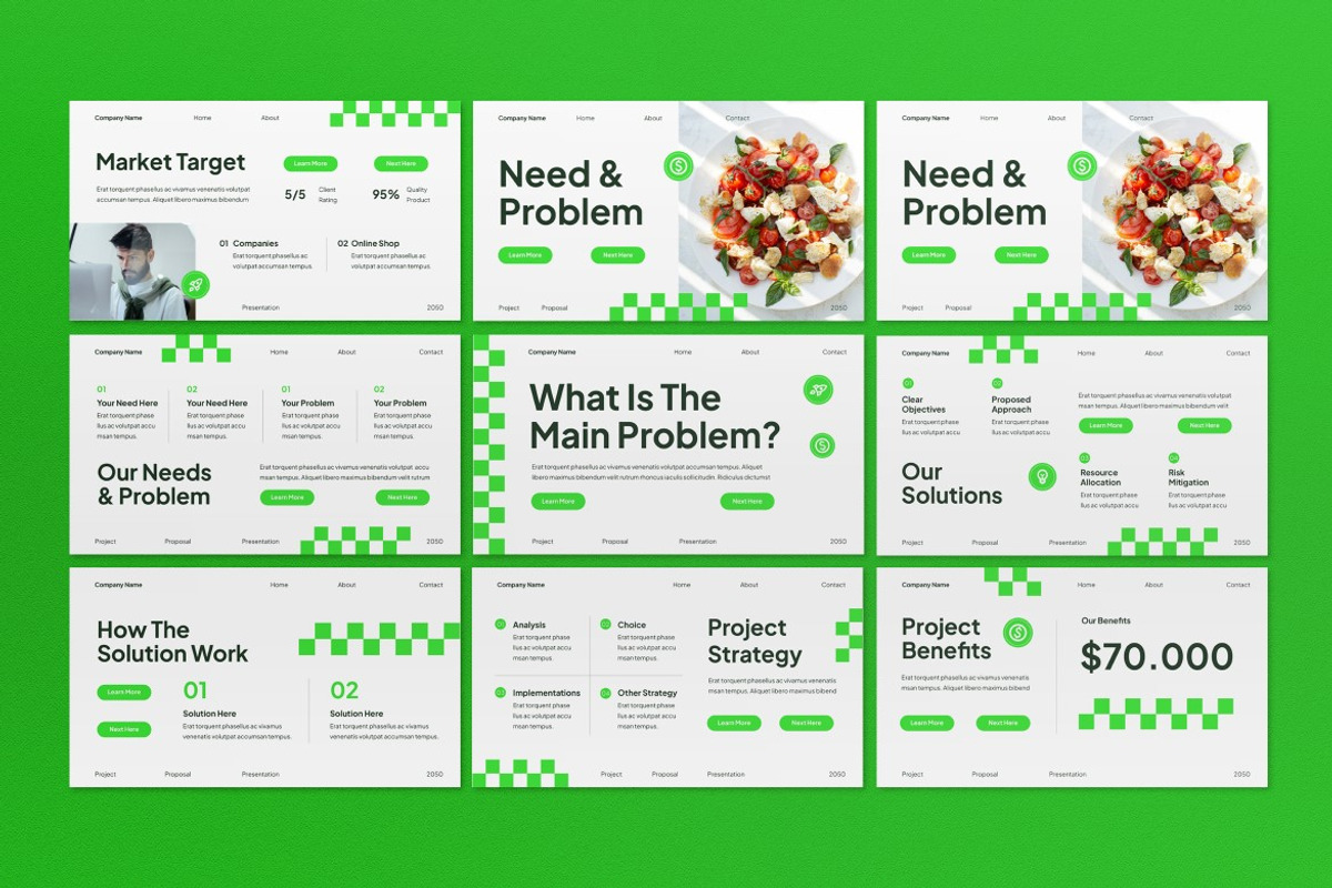 Green Business Proposal Google Slide, a Presentation Template by graphicook (Photo 3 of 4)