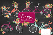 Bohemian Bicycles & Flowers Clipart, an Illustration by Amanda Ilkov (Thumbnail 2 of 5)