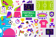 Football Match Vector Clipart Pack, a Sport Illustration by NataKa (Thumbnail 1 of 4)