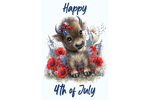 Baby Buffalo Art for Kids & Decor, an Animal Illustration by Art Paradise Studios