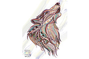 Ethnic Collection: Howling Wolf, an Animal Illustration by ArtoJoy (Thumbnail 3 of 5)