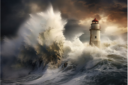 Ominous Lighthouse storm winter, a Nature Photo by Ylivdesign