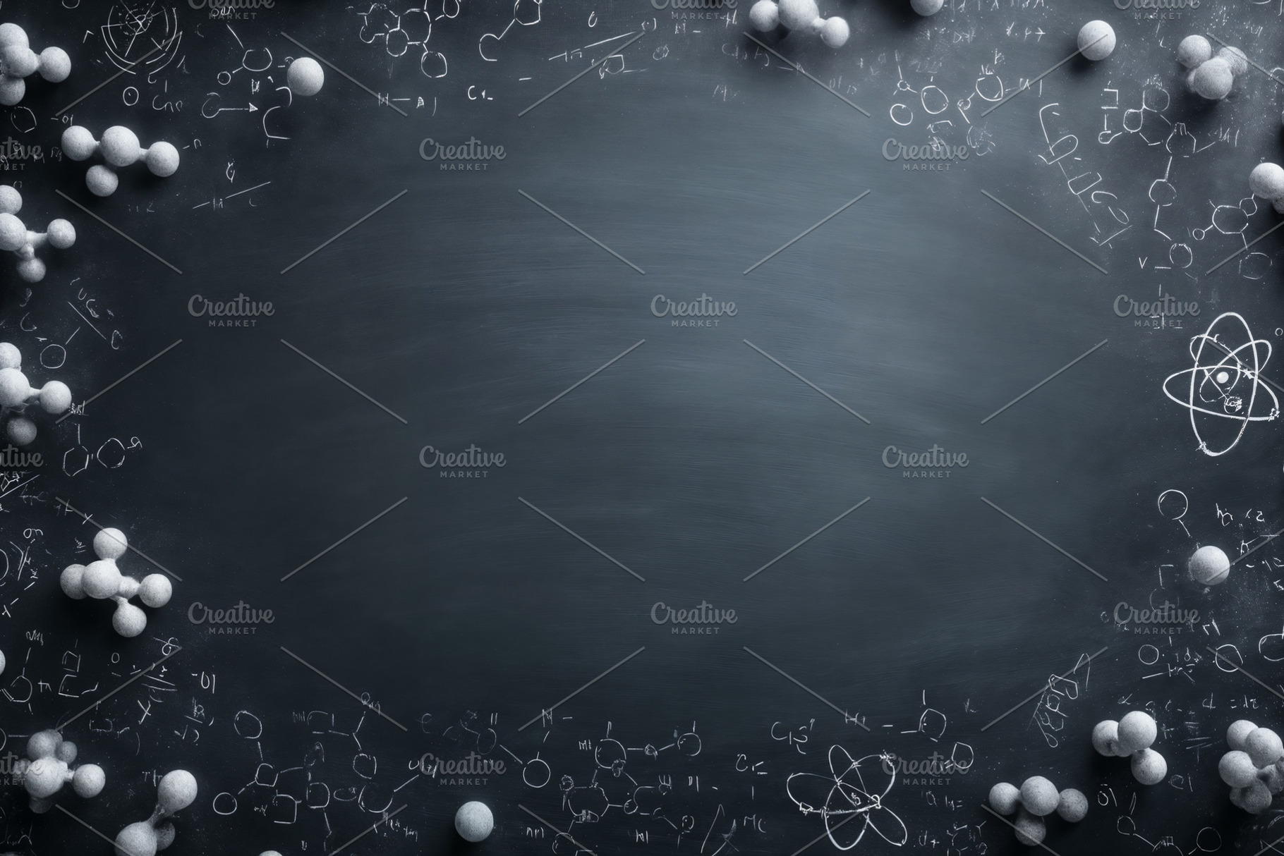 Education-themed chalkboard filled with science concepts, a School & Education Photo by OSORIOartist