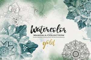 Watercolor & Gold Hand Drawn Mandala