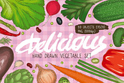 Delicious Hand Drawn Vegetable Set, a Food Illustration by DeepFuze (Thumbnail 1 of 3)