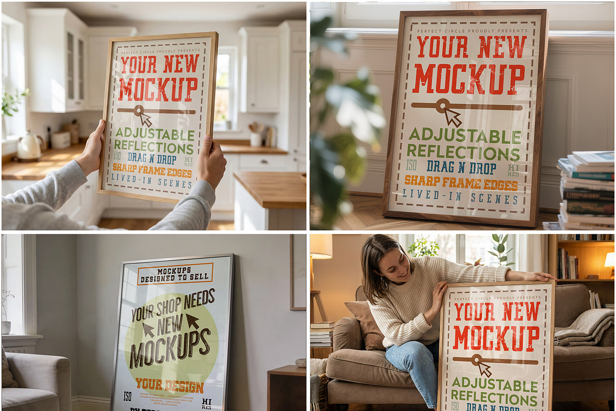 62 Poster Frame Mockup Bundle, a Mockup by DesignRocket (Photo 7 of 14)